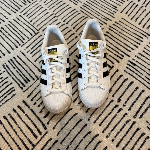 Adidas Superstar Black and White Tennis Shoes 8 - Picture 3 of 8